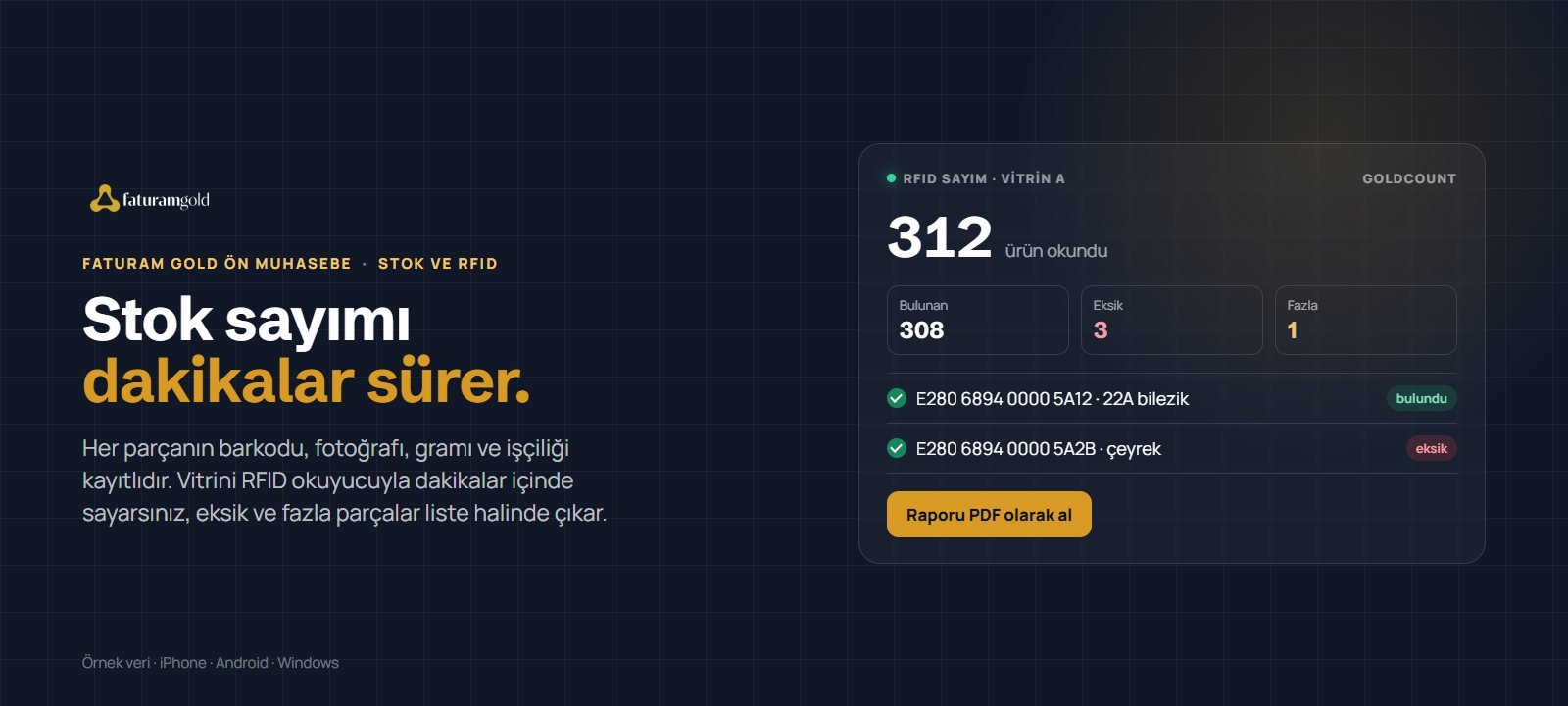 Faturam Gold Ön Muhasebe: RFID ile dakikalar içinde sayım
